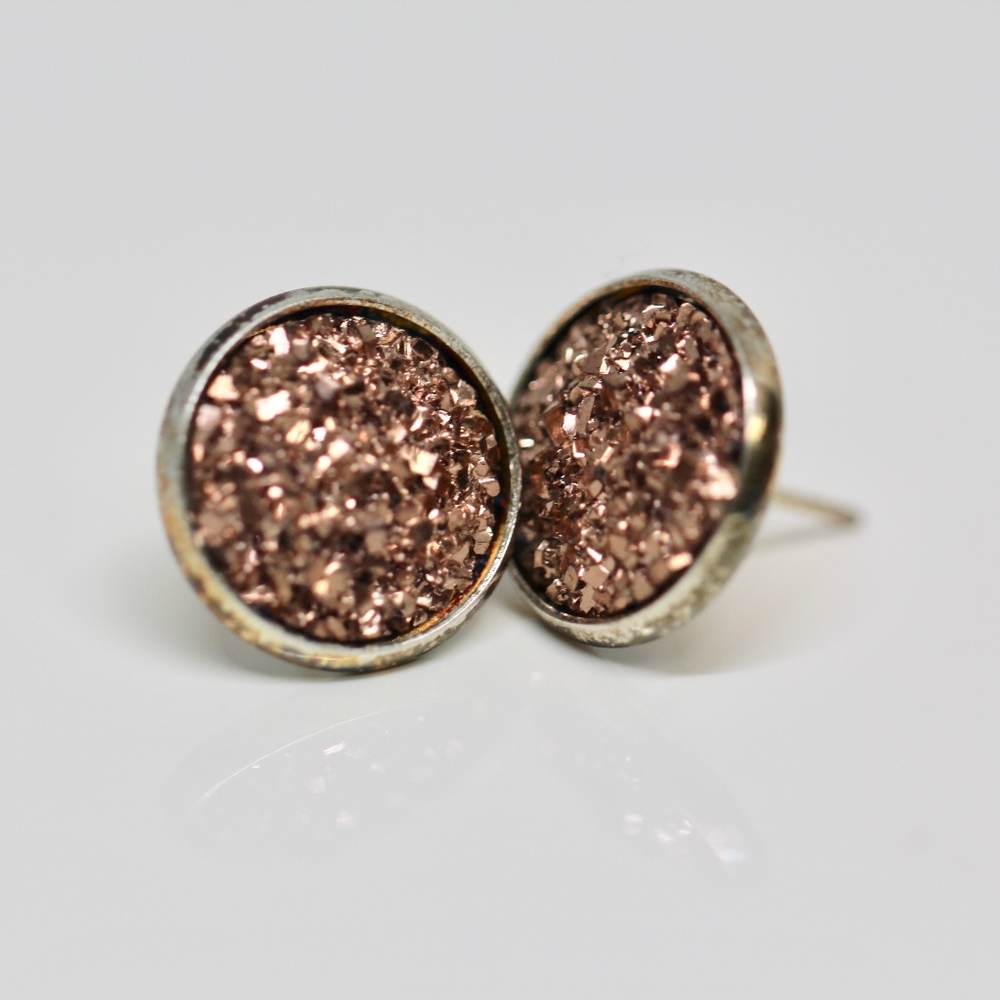 18k Gold Dipped Brown Topaz Sparkling Earrings - image 5